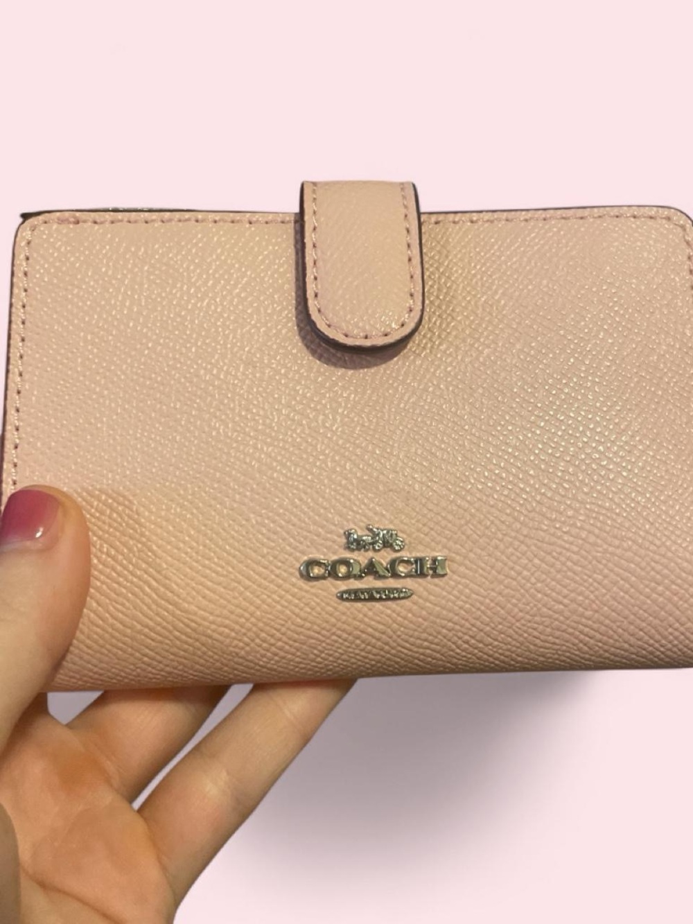 Coach Small Leather Wallet in Blush Pink